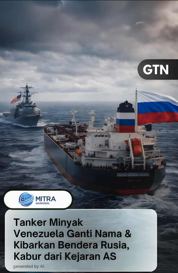 Tanker Minyak Venezuela Diduga Ganti Nama dan Kibarkan Bendera Rusia untuk Hindari Sanksi AS